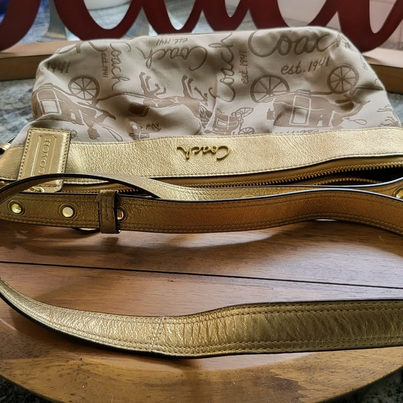 🏖️ Coach Caryall Horse Carriage Jacquard Mini Hobo Bag - Picture 12 of 16